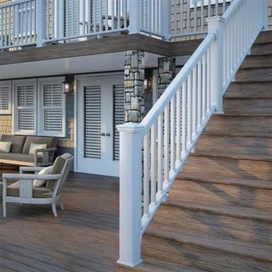 حاجز سلم من الفينيل الأبيض