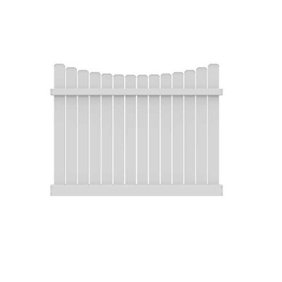 White Dog Ear Semi-Privacy Vinyl Fence